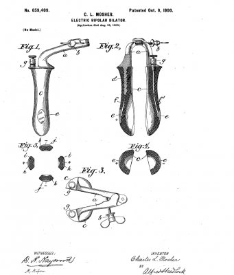 Elektrifikované speculum z roku 1900